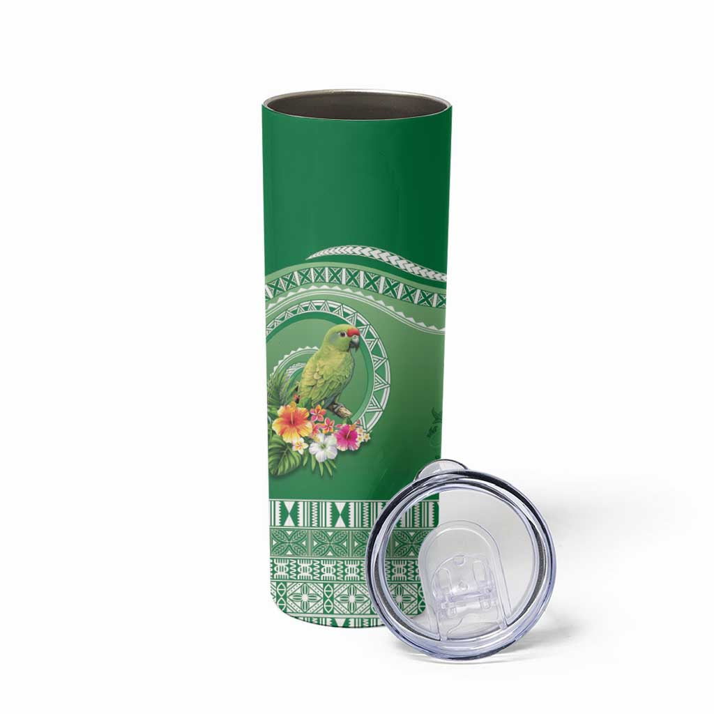 Norfolk Parakeet Tropical Skinny Tumbler Norfolk Island Tribal Pattern