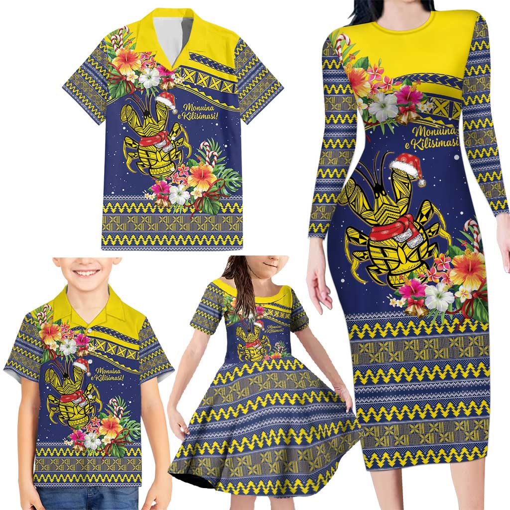 Monuina e Kilisimasi Niue Christmas Family Matching Long Sleeve Bodycon Dress and Hawaiian Shirt Niuean Tribal Pattern LT9 - Polynesian Pride