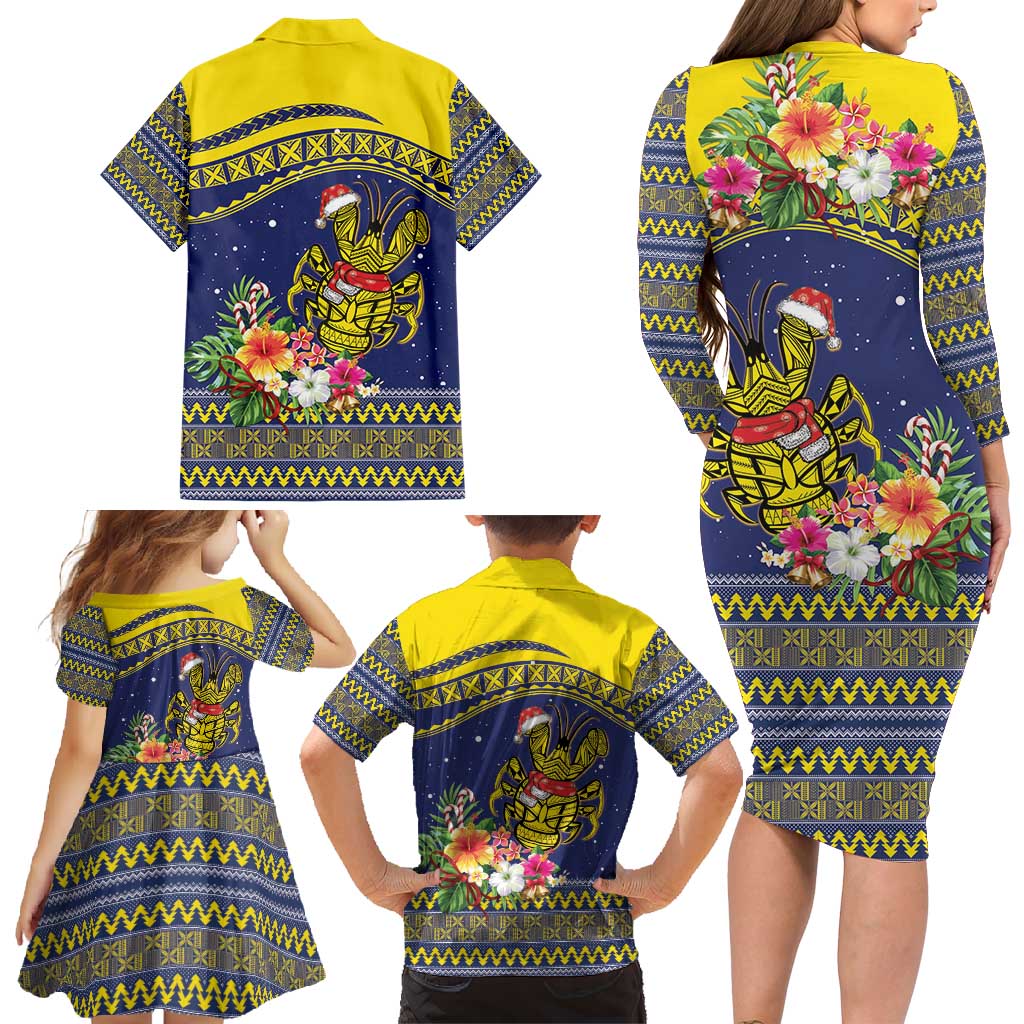 Monuina e Kilisimasi Niue Christmas Family Matching Long Sleeve Bodycon Dress and Hawaiian Shirt Niuean Tribal Pattern LT9 - Polynesian Pride