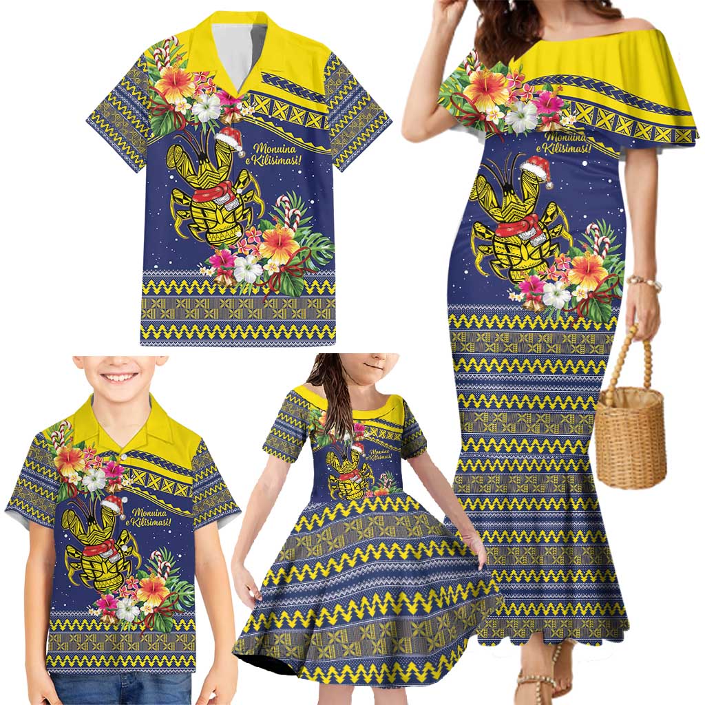 Monuina e Kilisimasi Niue Christmas Family Matching Mermaid Dress and Hawaiian Shirt Niuean Tribal Pattern LT9 - Polynesian Pride