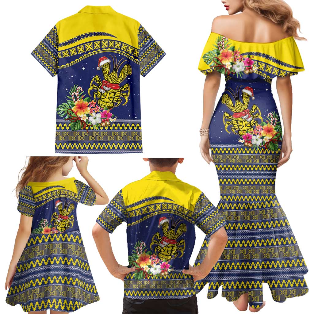 Monuina e Kilisimasi Niue Christmas Family Matching Mermaid Dress and Hawaiian Shirt Niuean Tribal Pattern LT9 - Polynesian Pride