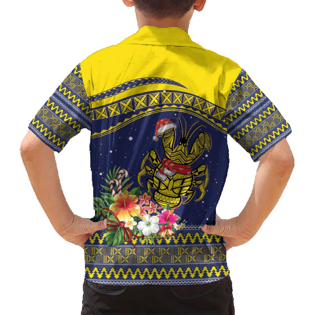 Monuina e Kilisimasi Niue Christmas Family Matching Off Shoulder Maxi Dress and Hawaiian Shirt Niuean Tribal Pattern LT9 - Polynesian Pride