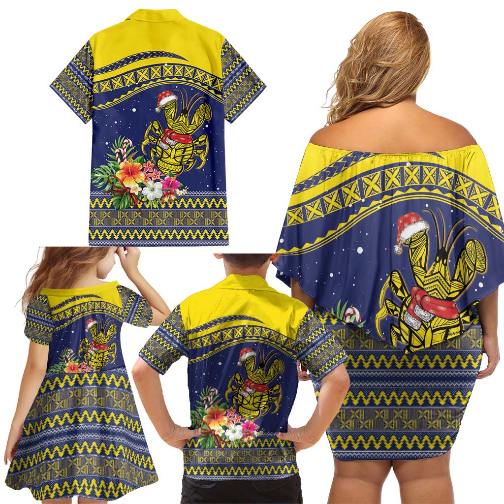Monuina e Kilisimasi Niue Christmas Family Matching Off Shoulder Short Dress and Hawaiian Shirt Niuean Tribal Pattern LT9 - Polynesian Pride