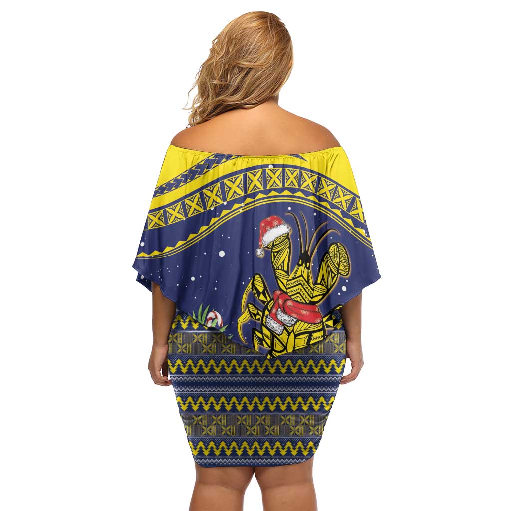 Monuina e Kilisimasi Niue Christmas Family Matching Off Shoulder Short Dress and Hawaiian Shirt Niuean Tribal Pattern LT9 - Polynesian Pride