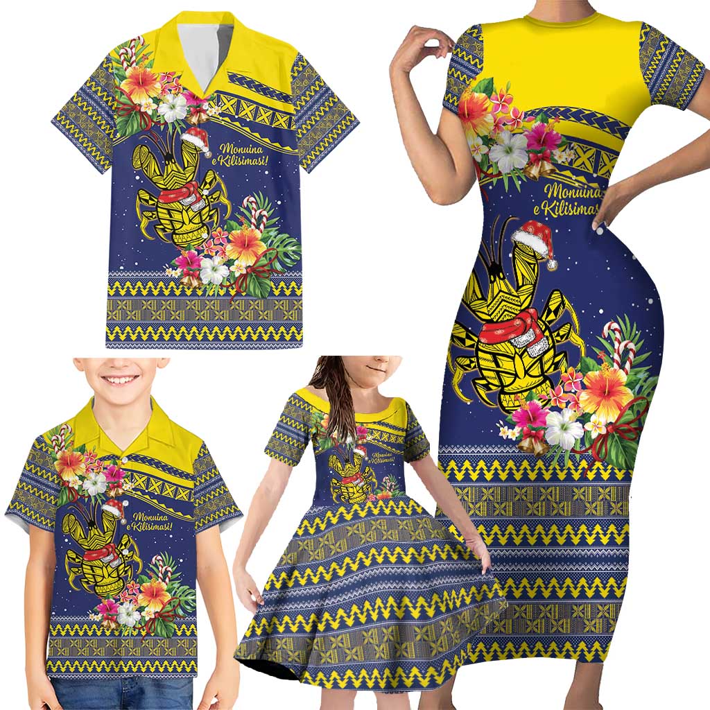 Monuina e Kilisimasi Niue Christmas Family Matching Short Sleeve Bodycon Dress and Hawaiian Shirt Niuean Tribal Pattern LT9 - Polynesian Pride