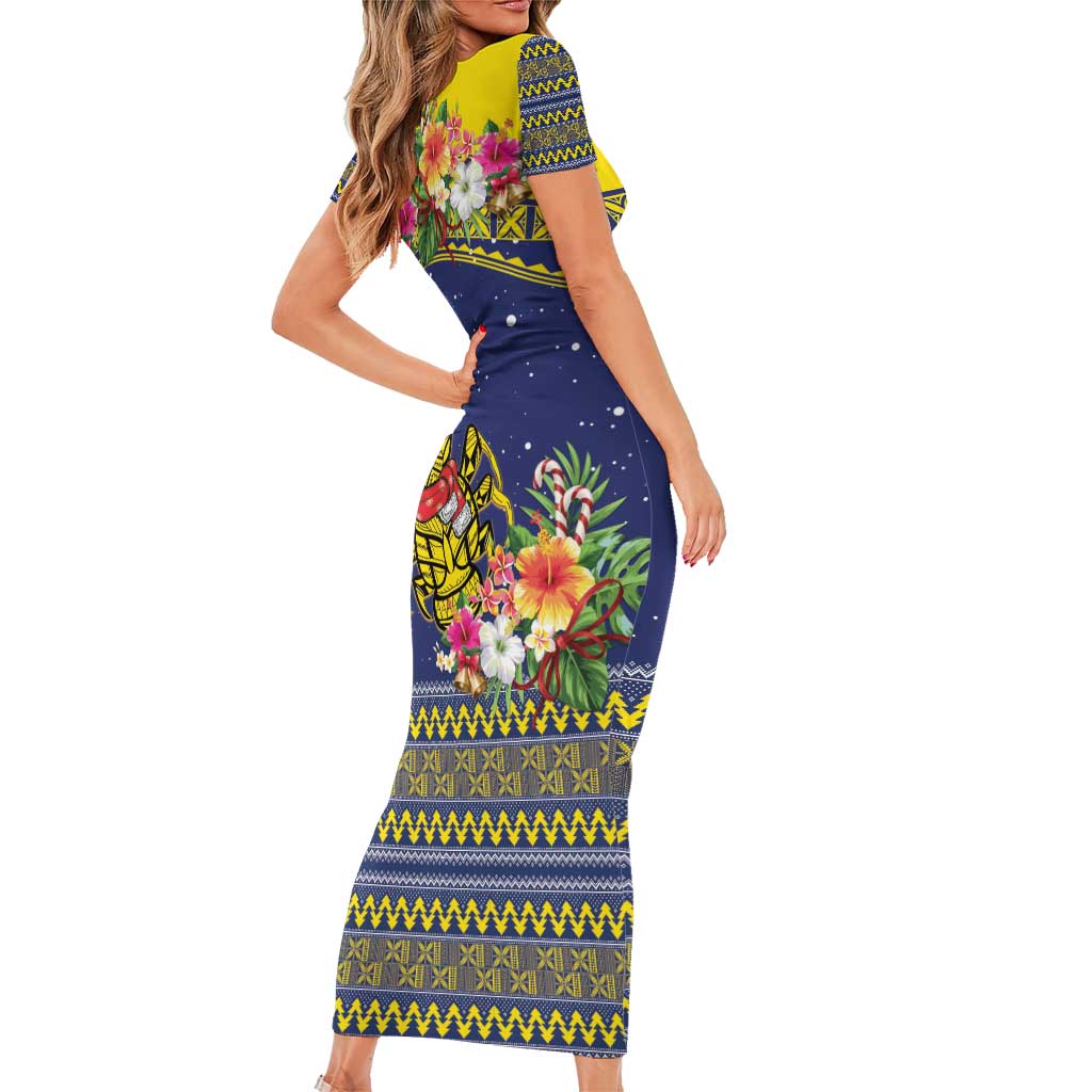 Monuina e Kilisimasi Niue Christmas Family Matching Short Sleeve Bodycon Dress and Hawaiian Shirt Niuean Tribal Pattern LT9 - Polynesian Pride
