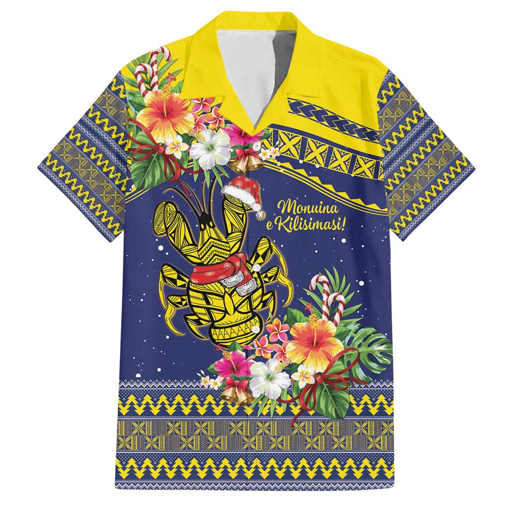 Monuina e Kilisimasi Niue Christmas Family Matching Tank Maxi Dress and Hawaiian Shirt Niuean Tribal Pattern LT9 Dad's Shirt - Short Sleeve Gold - Polynesian Pride