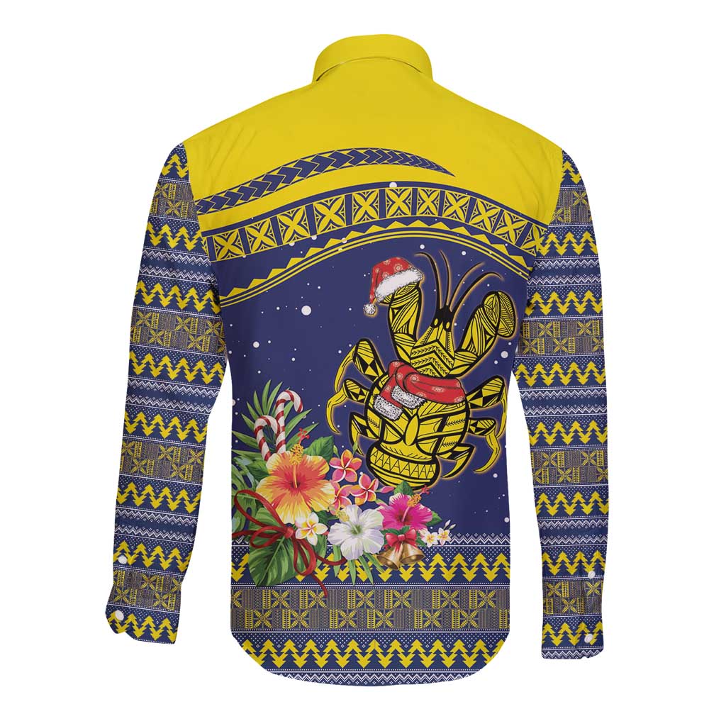Monuina e Kilisimasi Niue Christmas Long Sleeve Button Shirt Niuean Tribal Pattern LT9 - Polynesian Pride