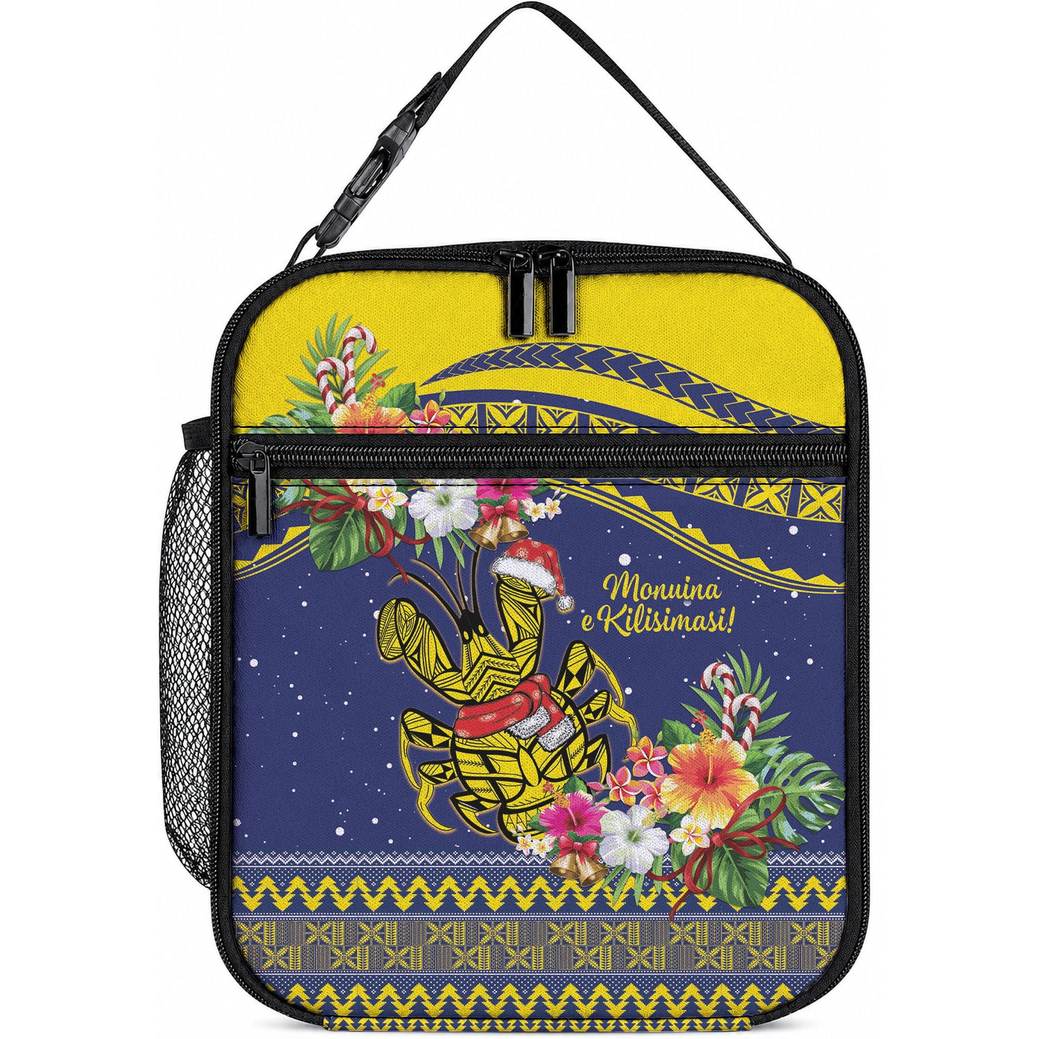 Monuina e Kilisimasi Niue Christmas Lunch Bag Niuean Tribal Pattern LT9 10.2 × 8.3 × 4.3 inch Gold - Polynesian Pride