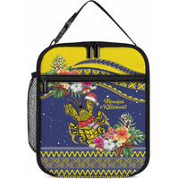 Monuina e Kilisimasi Niue Christmas Lunch Bag Niuean Tribal Pattern LT9 10.2 × 8.3 × 4.3 inch Gold - Polynesian Pride
