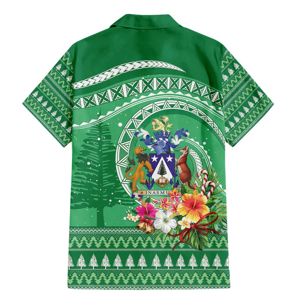 Norfolk Island Pine Tree Christmas Family Matching Mermaid Dress and Hawaiian Shirt Coat of Arm and Polynesian Pattern LT9 - Polynesian Pride