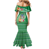 Norfolk Island Pine Tree Christmas Family Matching Mermaid Dress and Hawaiian Shirt Coat of Arm and Polynesian Pattern LT9 - Polynesian Pride
