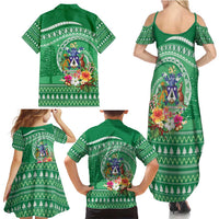 Norfolk Island Pine Tree Christmas Family Matching Summer Maxi Dress and Hawaiian Shirt Coat of Arm and Polynesian Pattern LT9 - Polynesian Pride