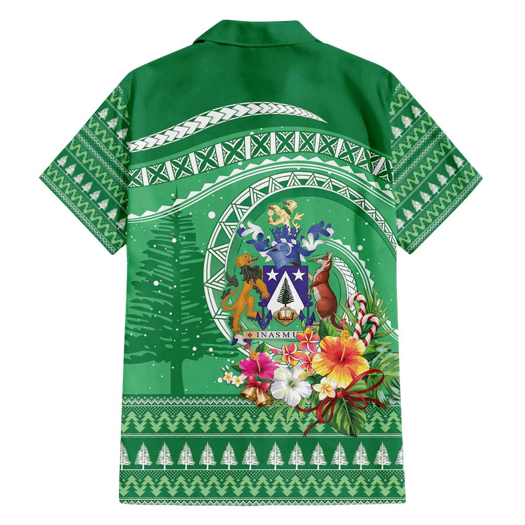 Norfolk Island Pine Tree Christmas Family Matching Tank Maxi Dress and Hawaiian Shirt Coat of Arm and Polynesian Pattern LT9 - Polynesian Pride