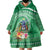Norfolk Island Pine Tree Christmas Wearable Blanket Hoodie Coat of Arm and Polynesian Pattern