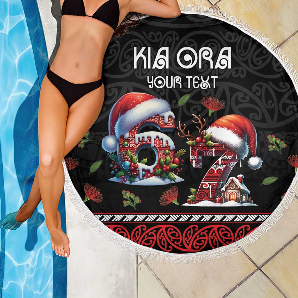 Aotearoa Six Seven Personalized Beach Blanket New Zealand Funny Christmas - Polynesian Pride