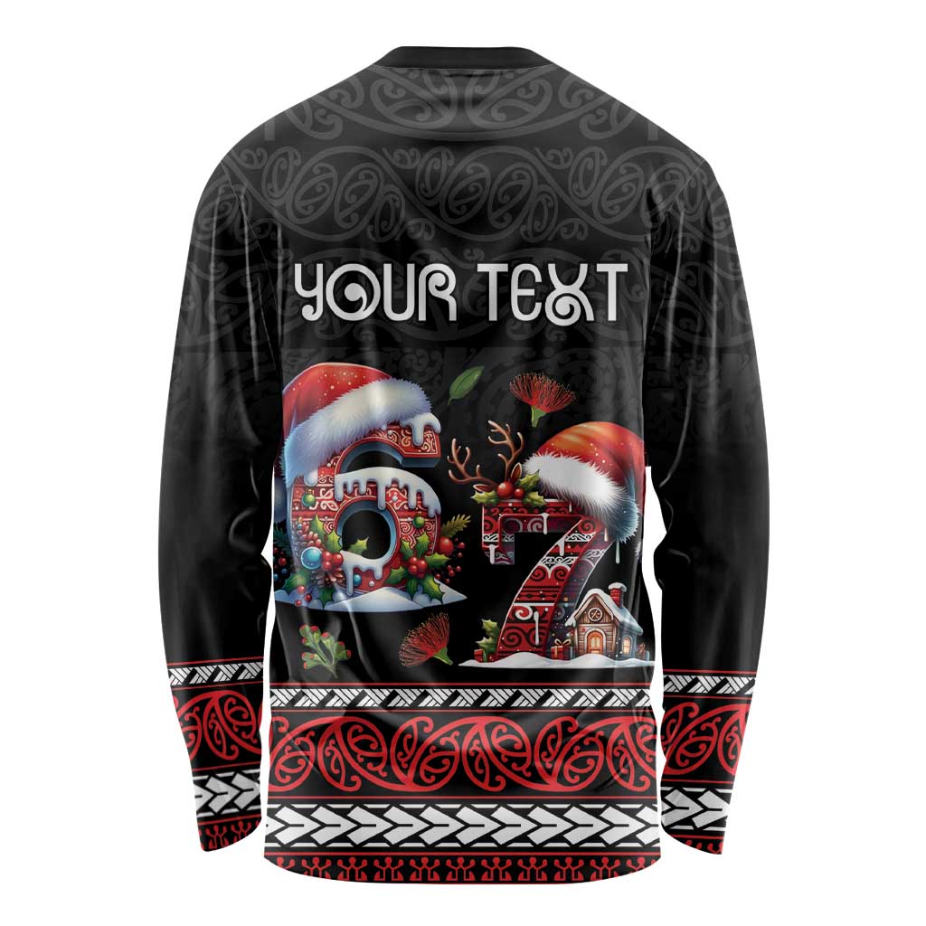 Aotearoa Six Seven Personalized Long Sleeve Shirt New Zealand Funny Christmas - Polynesian Pride