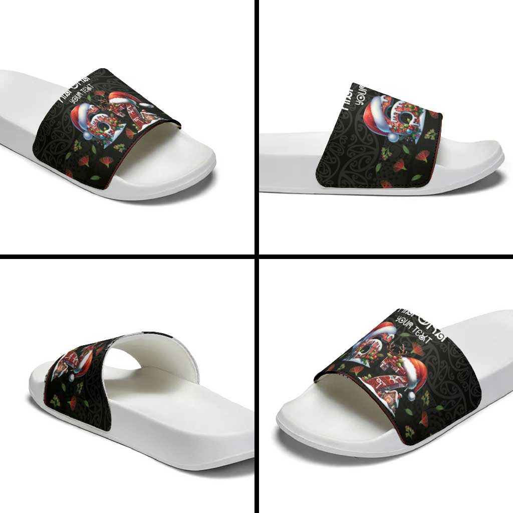 Aotearoa Six Seven Personalized Slide Sandals New Zealand Funny Christmas - Polynesian Pride