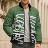 Green Fern New Zealand Kowhai Ngutukak Bomber Puffer Jacket - Polynesian Pride