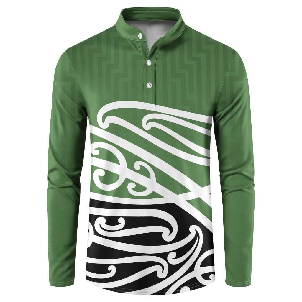 Green Fern New Zealand Kowhai Ngutukak Button Sweatshirt - Polynesian Pride