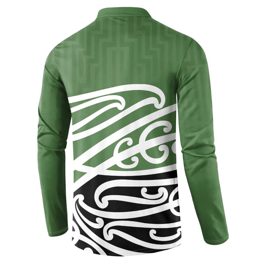 Green Fern New Zealand Kowhai Ngutukak Button Sweatshirt - Polynesian Pride