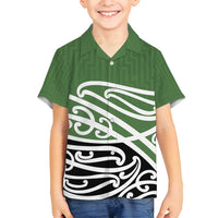 Green Fern New Zealand Kowhai Ngutukak Family Matching Tank Maxi Dress and Hawaiian Shirt - Polynesian Pride