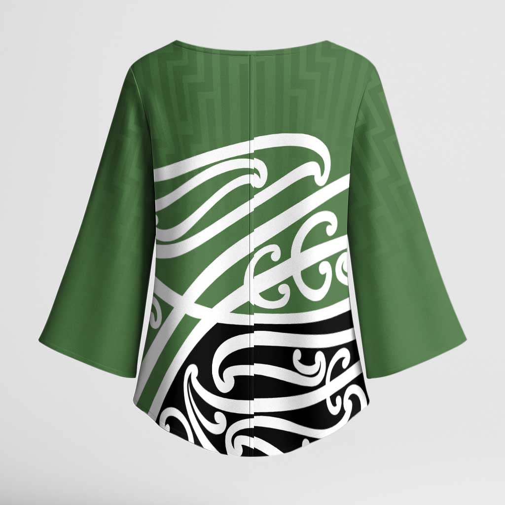 Green Fern New Zealand Kowhai Ngutukak Kimono Sleeve Blouse - Polynesian Pride