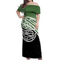 Green Fern New Zealand Kowhai Ngutukak Off Shoulder Maxi Dress - Polynesian Pride