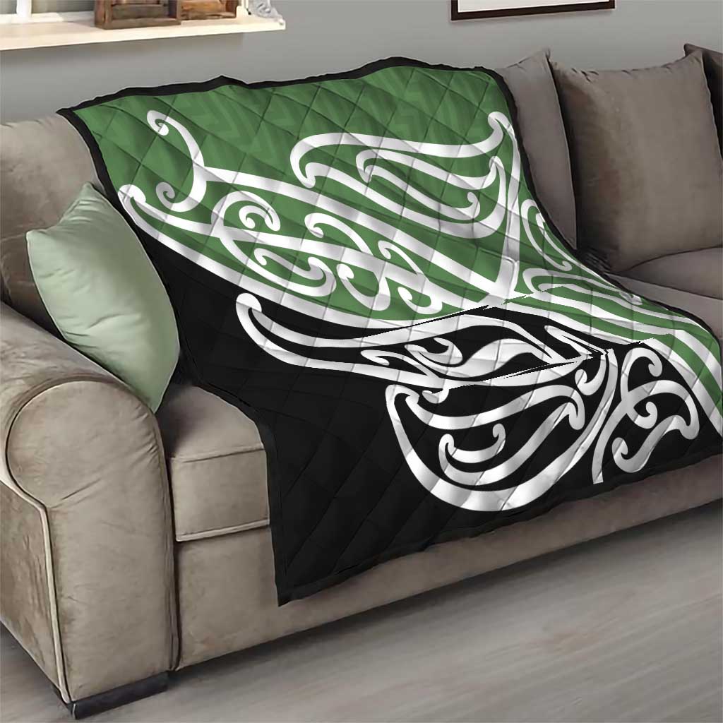 Green Fern New Zealand Kowhai Ngutukak Quilt - Polynesian Pride