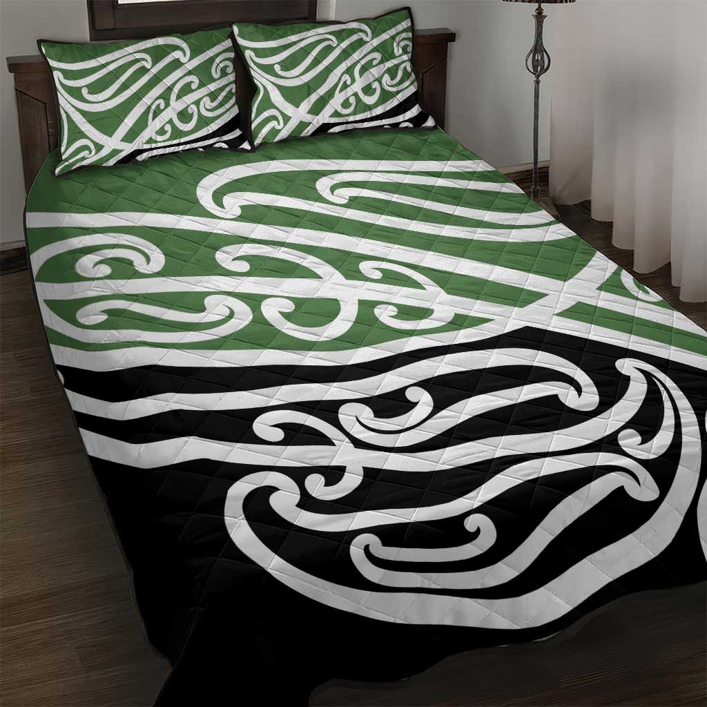 Green Fern New Zealand Kowhai Ngutukak Quilt Bed Set - Polynesian Pride