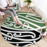 Green Fern New Zealand Kowhai Ngutukak Round Carpet - Polynesian Pride