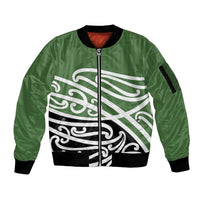 Green Fern New Zealand Kowhai Ngutukak Sleeve Zip Bomber Jacket - Polynesian Pride