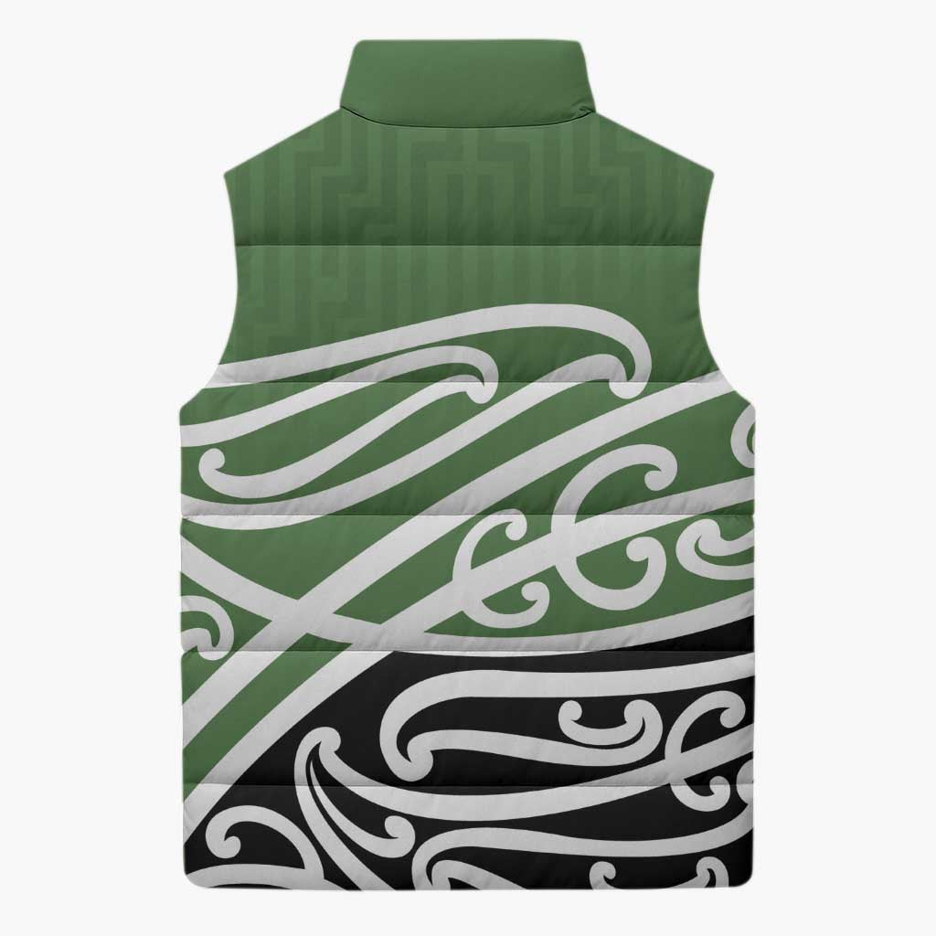 Green Fern New Zealand Kowhai Ngutukak Sleeveless Puffer Jacket - Polynesian Pride