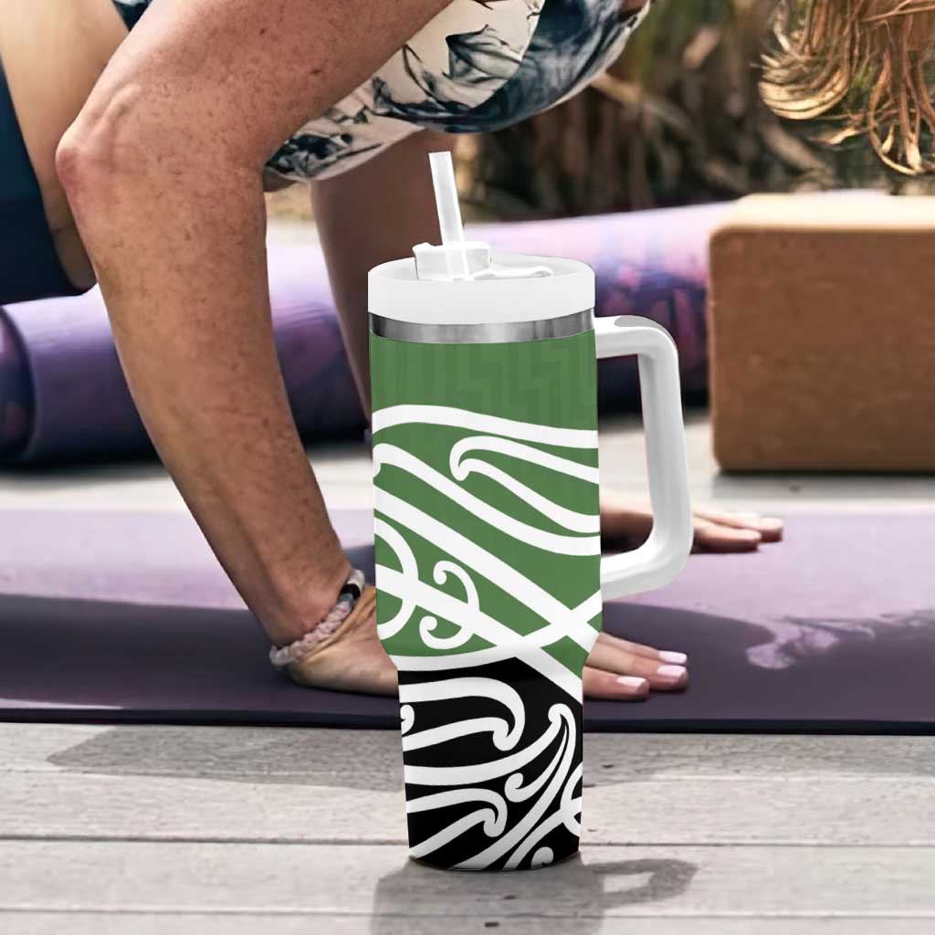 Green Fern New Zealand Kowhai Ngutukak Tumbler With Handle - Polynesian Pride