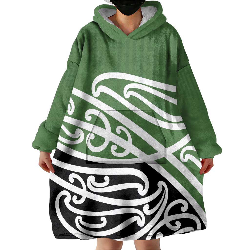 Green Fern New Zealand Kowhai Ngutukak Wearable Blanket Hoodie - Polynesian Pride