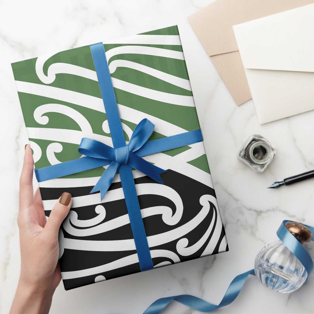 Green Fern New Zealand Kowhai Ngutukak Wrapping Paper - Polynesian Pride