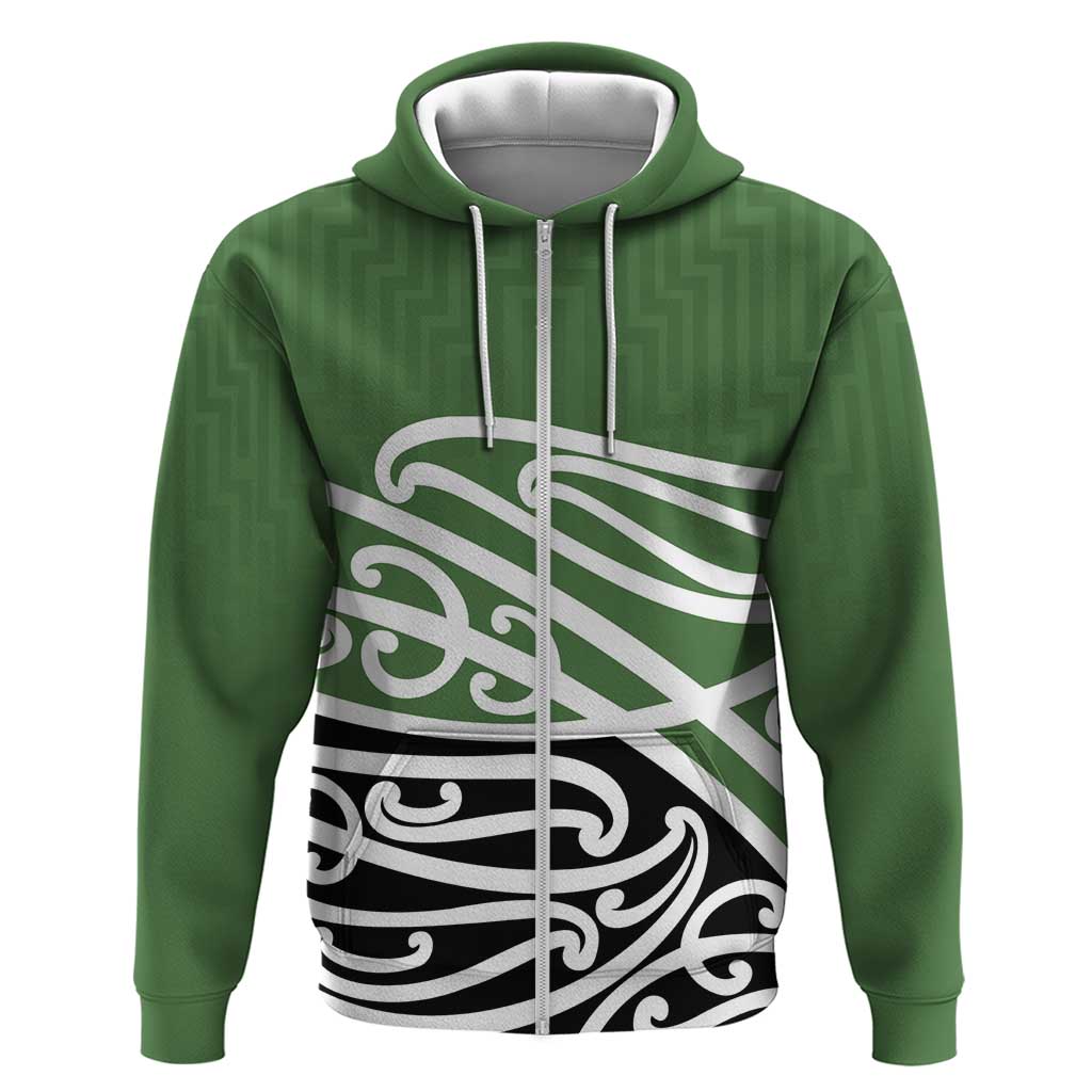 Green Fern New Zealand Kowhai Ngutukak Zip Hoodie - Polynesian Pride