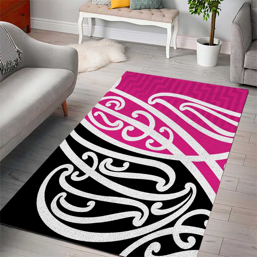 All Pink New Zealand Kowhai Ngutukak Area Rug - Polynesian Pride