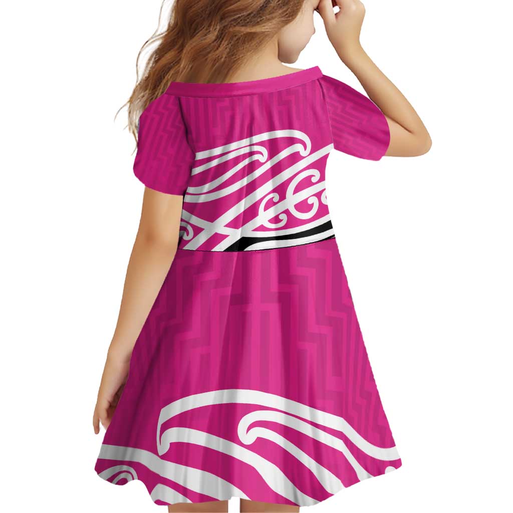 All Pink New Zealand Kowhai Ngutukak Family Matching Off Shoulder Short Dress and Hawaiian Shirt - Polynesian Pride