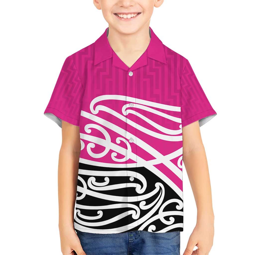 All Pink New Zealand Kowhai Ngutukak Family Matching Puletasi and Hawaiian Shirt - Polynesian Pride