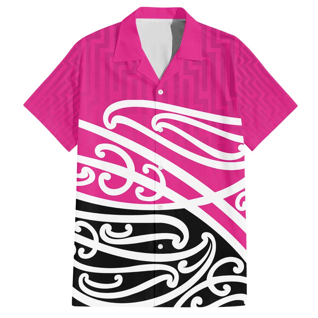 All Pink New Zealand Kowhai Ngutukak Family Matching Tank Maxi Dress and Hawaiian Shirt - Polynesian Pride