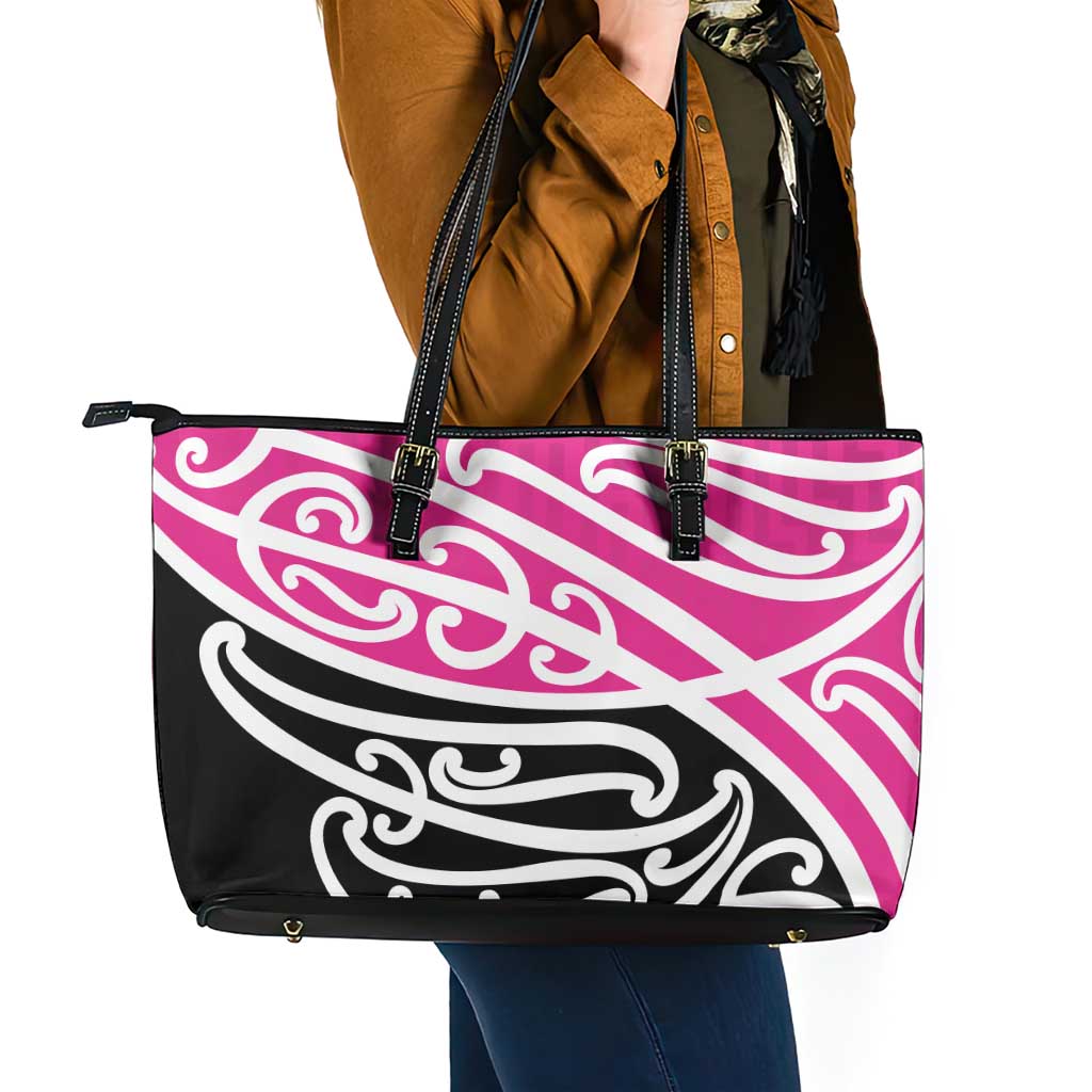 All Pink New Zealand Kowhai Ngutukak Leather Tote Bag - Polynesian Pride