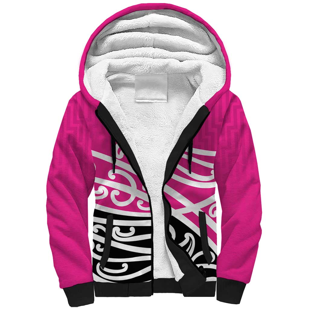 All Pink New Zealand Kowhai Ngutukak Sherpa Hoodie - Polynesian Pride
