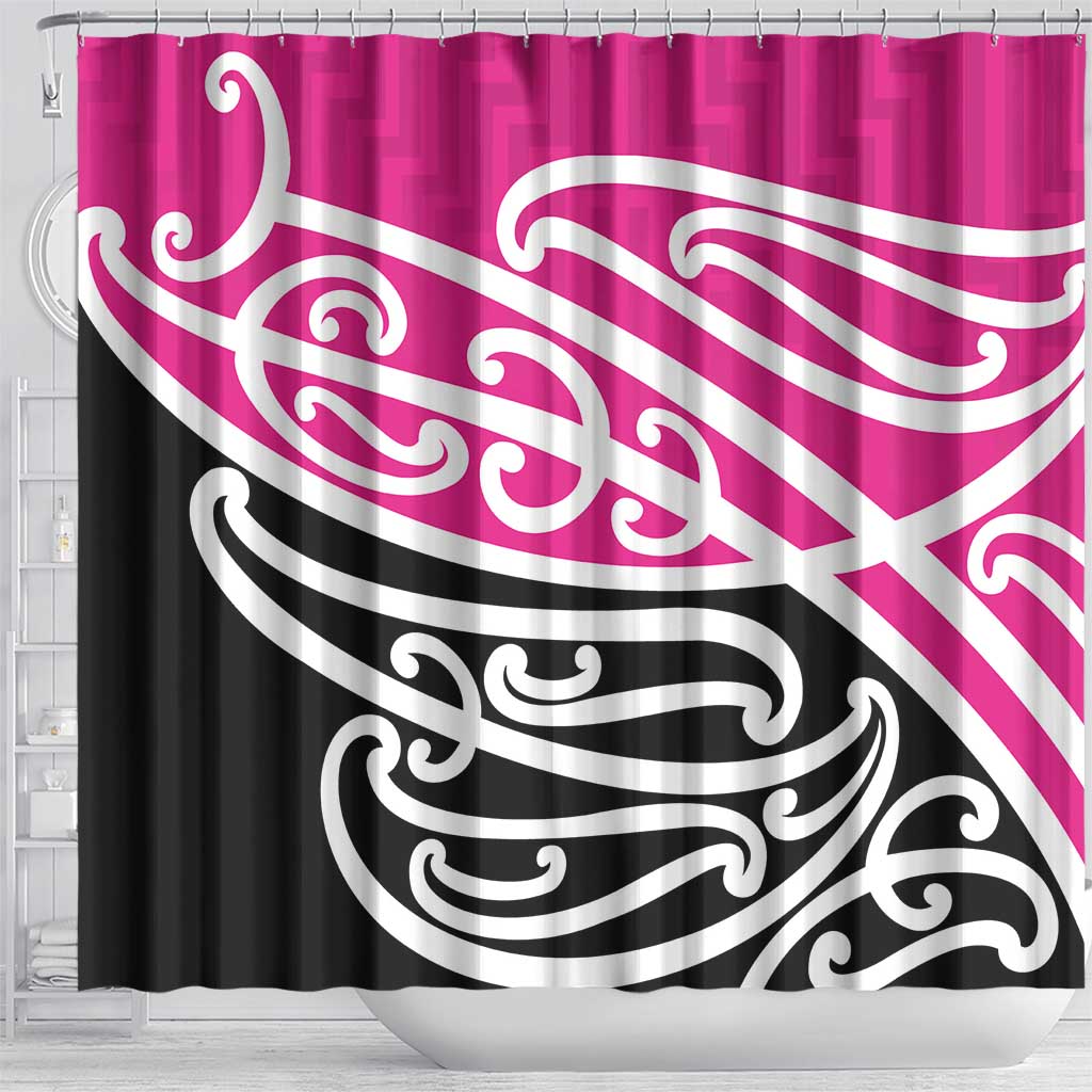 All Pink New Zealand Kowhai Ngutukak Shower Curtain - Polynesian Pride