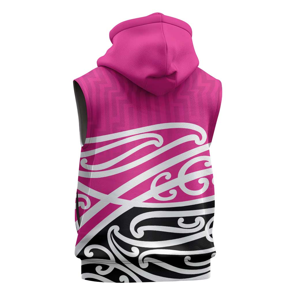 All Pink New Zealand Kowhai Ngutukak Sleeveless Zip Hoodie - Polynesian Pride