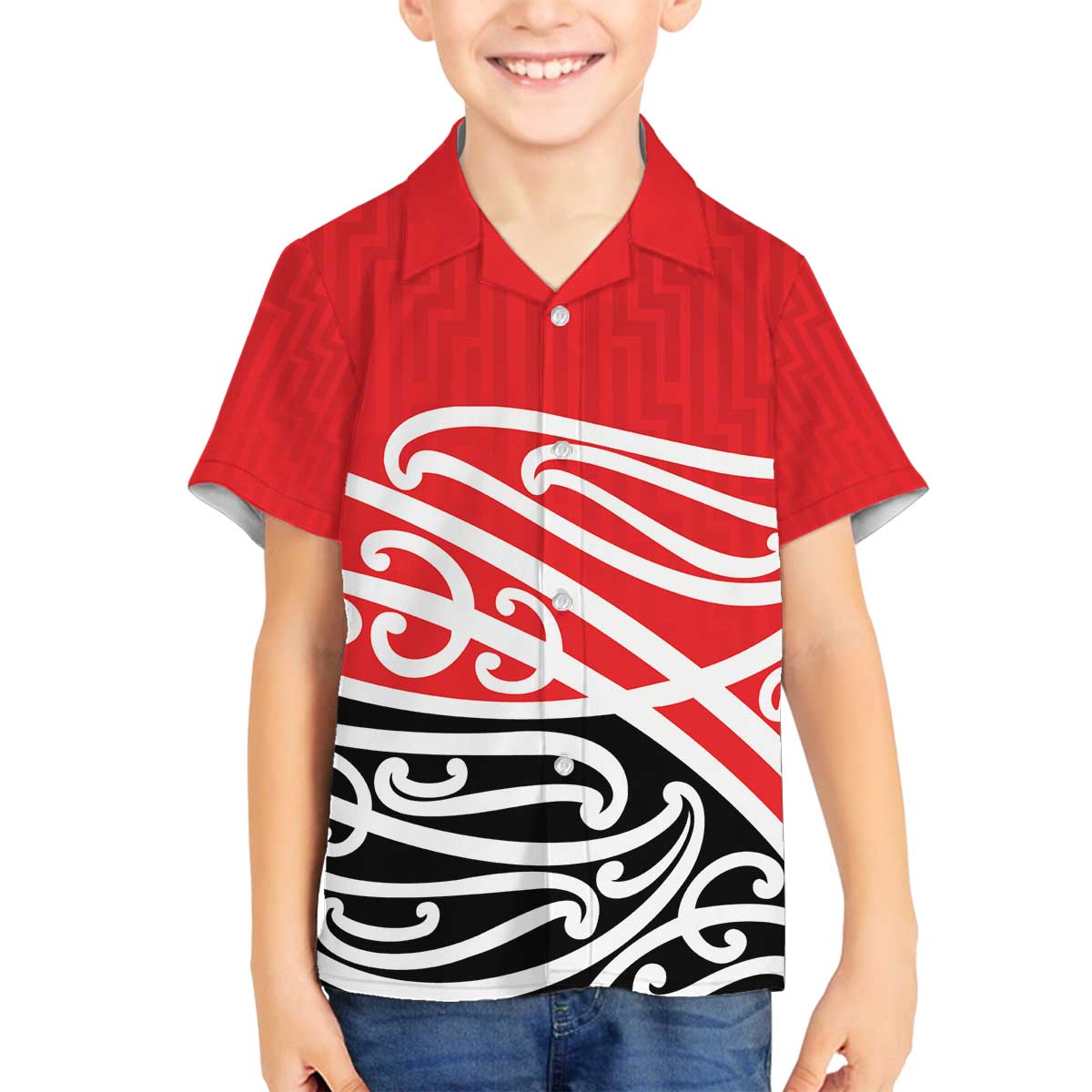 All Red New Zealand Kowhai Ngutukak Family Matching Off The Shoulder Long Sleeve Dress and Hawaiian Shirt - Polynesian Pride