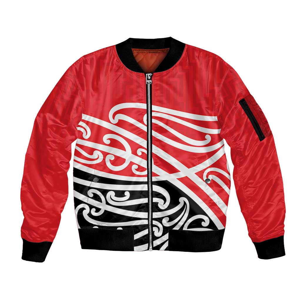 All Red New Zealand Kowhai Ngutukak Sleeve Zip Bomber Jacket - Polynesian Pride