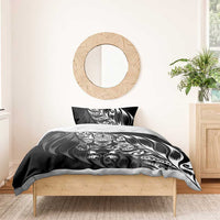 New Zealand Lawn Bowls Bedding Set Black Maori Warrior Tribal Silver Fern - Polynesian Pride