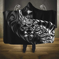 New Zealand Lawn Bowls Hooded Blanket Black Maori Warrior Tribal Silver Fern LT9 - Polynesian Pride