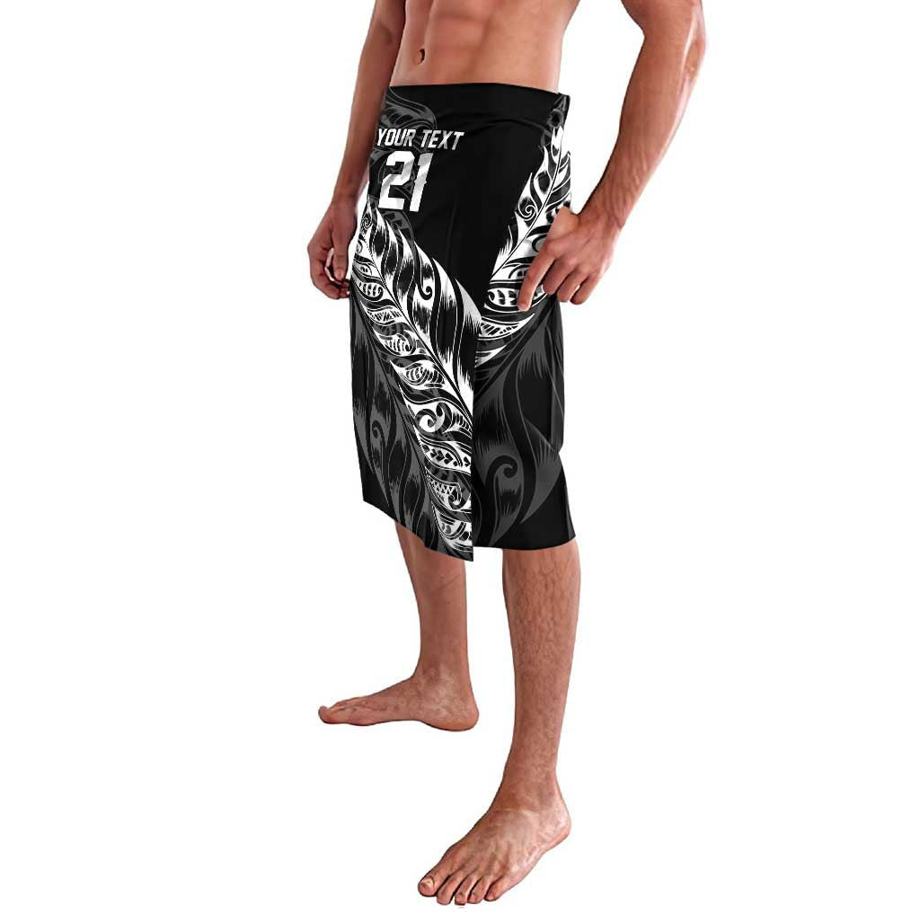 New Zealand Lawn Bowls Custom Lavalava Black Maori Warrior Tribal Silver Fern - Polynesian Pride